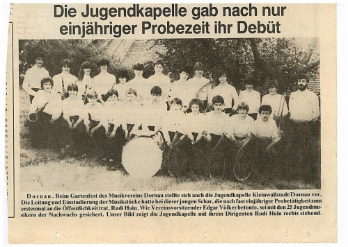 1984 - Jugendkapelle - erster Auftritt