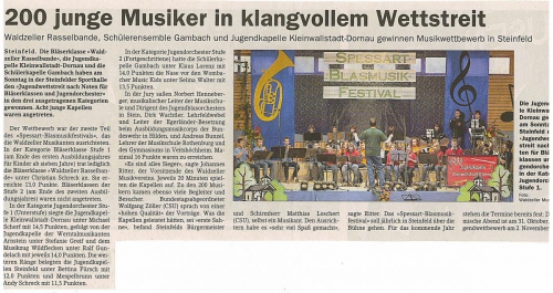 2008-Wertungsspielen Jugendkapelle in Steinfeld